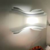 Sn-ionica applique murale 32cm r7s métal verre applique murale d'intérieur moderne à double émission ip20, finition métal blanc - Blanc