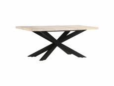 Table à dîner 180x90x76 cm bois de manguier massif blanchi 285964