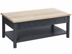 Table basse de 4 tiroirs coloris gris foncé - l.110