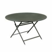 Table pliante Caractère / Ø 128 cm / 7 personnes - Fermob vert en métal
