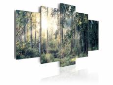 Tableau sur toile en 5 panneaux décoration murale image imprimée cadre en bois à suspendre paysage de conte de fées 100x50 cm 11_0006295