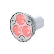 Trade Shop Traesio - 3led High Power Spot Light 3 w Gu10 Coloured Lamp Red Green Blue 230v -rouge- - Rouge