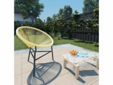 Vidaxl chaise de jardin acapulco résine tressée beige