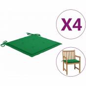Vidaxl - Coussins de chaise de jardin 4 pcs Vert 50x50x3