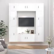 Vidaxl - Ensemble de meubles tv 8 pcs Blanc brillant
