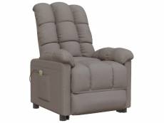 Vidaxl fauteuil de massage taupe tissu 289814
