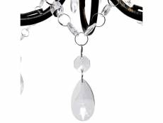 Vidaxl lustre métal noir style art nouveau + perles crystal 3 x e14 ampoules 241385