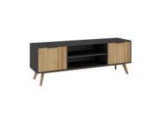 Vikov - meuble tv 140cm 2 portes scandinave en pin