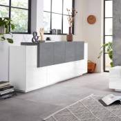 Web Furniture - Buffet salon cuisine design moderne 200cm blanc ardoise brillant New Coro Kommode