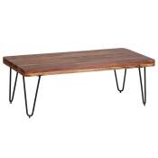 WOHNLING Table basse design solide Sheesham bois table basse 115x60x40cm New