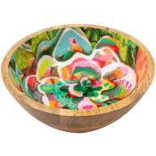 Zen Et Ethnique - Grande coupelle en bois ronde Fleur - Allen Designs