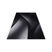 Allotapis - Tapis effet courbe pour salon design rectangle Kris Noir 80x150 - Noir