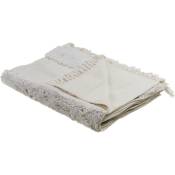 Beliani - Plaid en Coton Cousu Rayures Fait Main avec 130 x 180 cm Blanc Raebareli - Blanc
