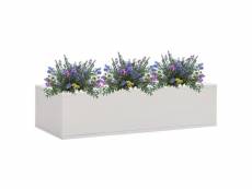 Boîte à fleurs de bureau 90 x 40 x 23 cm acier gris