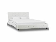 Cadre de lit blanc similicuir 120 x 200 cm cadre 2 personnes