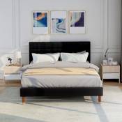 Cadre de lit double tapissé, 140 x 200 cm, cadre de