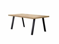 Carson - table 230cm aspect bois piètement a métal