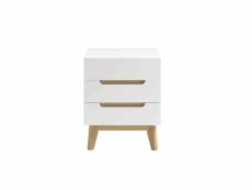 Chevet 3 tiroirs en bois blanc et chêne - ch16012
