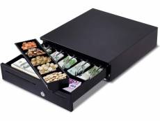 Costway tiroir caisse avec 5 compartiments à monnaie et 5 à billets, 1 caché à chèques, compartiments amovibles, ouverture automatique et verrouillabl