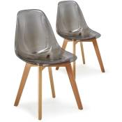 Cotecosy - Lot de 2 chaises scandinaves Larry Plexi Fumé - Transparent