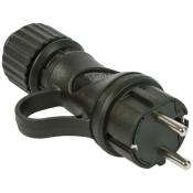 Creative Cables - Fiche Schuko noire avec bague 16A 250V IP44 pour Système eiva Noir - Noir