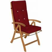 Detex - 6x Coussins de chaise pour salon de jardin coussin chaise de coussin pour chaise à dossier haut Siège confortable Rouge