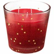 Feeric Christmas - Bougie 3 Mèches Pot en verre 500 G - Rouge