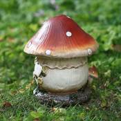 Fortuneville - Elf Mushroom House Statue Resin Fairy
