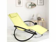 Giantex chaise longue à bascule pliante chaise orbitale extérieure avec coussin repose-tête amovible et porte-gobelet