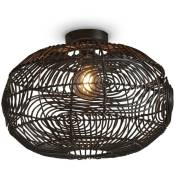Good&mojo - madeira 48, Lampe de plafond ovale à Rattan pour l'intérieur,