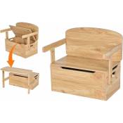 Goplus - Chaise Multifonctionnelle, Tabouret d'Escalier en Bois avec Fonction de Rangement pour Enfants de 3 à 7 Ans, Chaise/Bureau et Chaise à