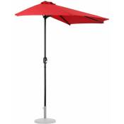 Helloshop26 - Demi parasol pentagonal 270 x 135 cm jardin rouge - Rouge
