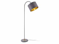 Lampadaire moderne stylé lampe sur pied design e27 métal textile 173 cm gris helloshop26 03_0005252