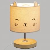 Lampe avec abat jour chat - Gris - Ø 15 x h. 13,1 cm