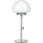 Lampe de Table Minimaliste avec Abat-Jour en Verre et Base en Métal Vert Moruga