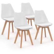 Lot de 4 chaises scandinaves sara blanches pour salle
