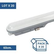 Lot x 20 - Réglette étanche led connectable 9W -