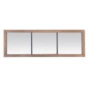 Miroir rectangulaire industriel métal et bois 50x150cm
