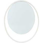 Miroir rond cercle metal diametre 38 cm a fixer - blanc