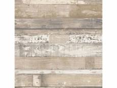 Noordwand homestyle papier peint old wood marron et beige