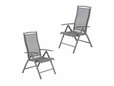 Pack 2 fauteuils outdoor en aluminium anthracite et