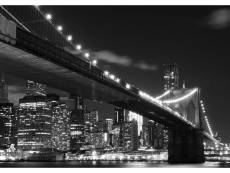 Papier peint new york brooklyn bridge noir blanc 360x254 cm
