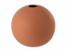 Paris prix - vase design "boule céramique" 18cm rouille