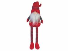 Rebecca mobili gnome longues jambes rouge gris tissu décor de noël 67x10x14 RE6410