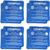 Relaxdays - Poches de glace, lot de 8, chaud et froid, 11 x 11 cm, premiers secours, pochettes réutilisables, bleu