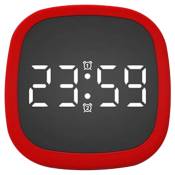 RéVeil Silicone Presse Console Horloge Dimmable Calendrier Contrôle Vocal Enfants Cadeaux (Rouge)