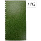 Set de tapis de sol impression de l'herbe 4 pcs vert