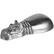 Statuette hippopotame en métal argenté 15 cm - Argent