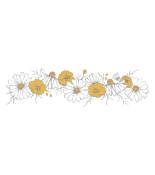 Sticker guirlande de fleurs en vinyle mat Blanc