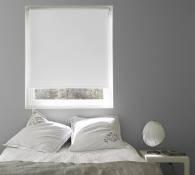 Store Enrouleur Occultant Teintes de Blanc/Beige - Blanc - 180 x 190 cm